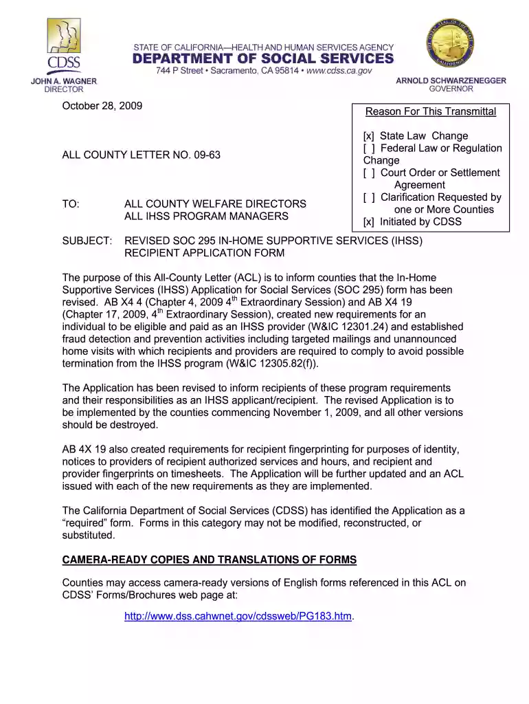 form soc 295 Preview on Page 1