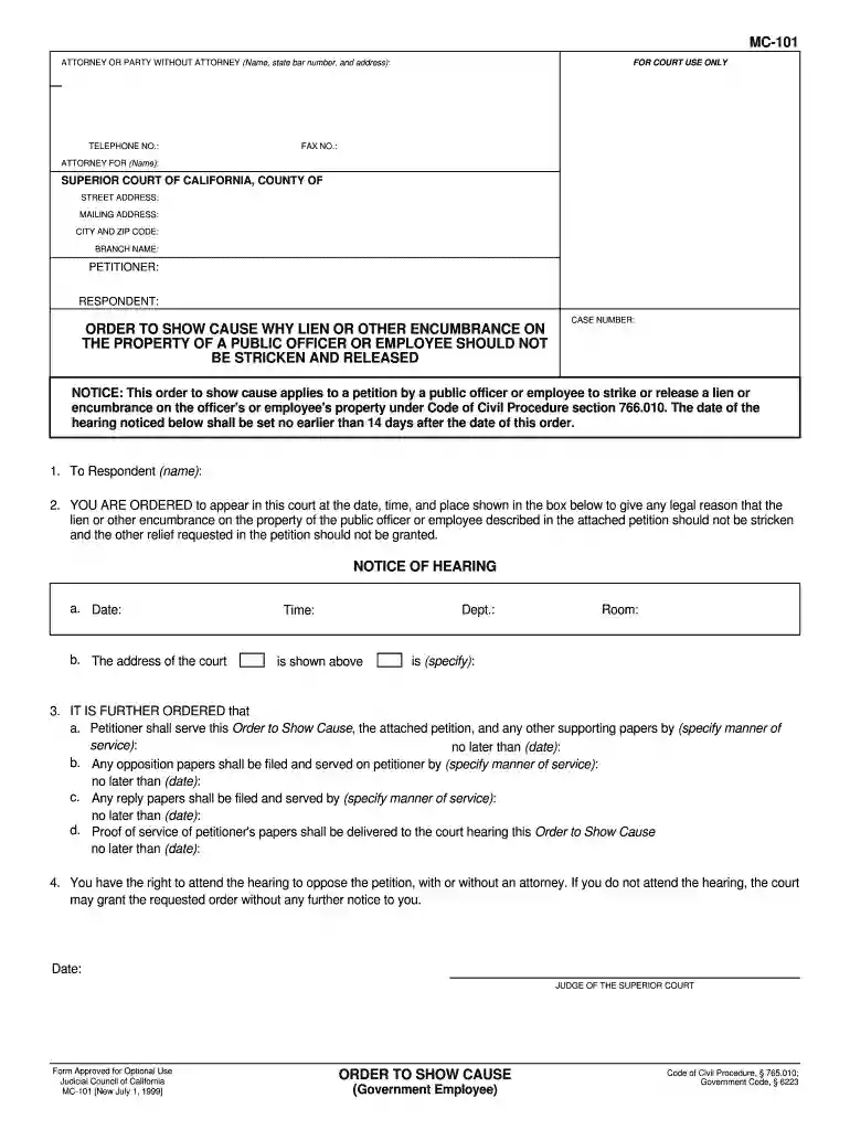 judicial council form Preview on Page 1