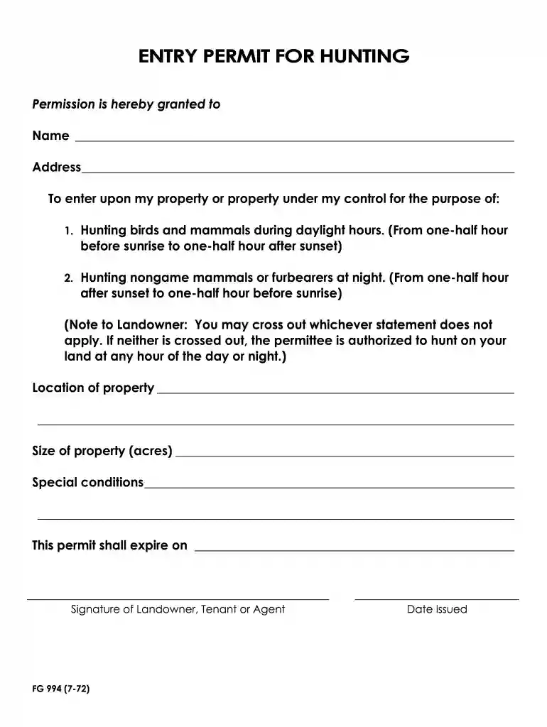 hunting permission form georgia Preview on Page 1