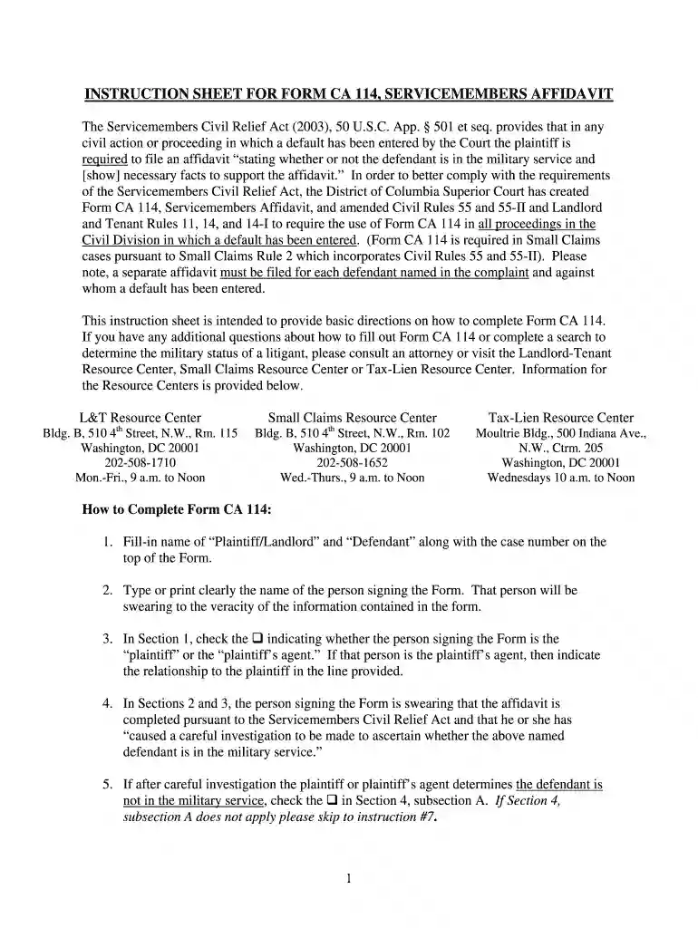 form ca 114 form Preview on Page 1