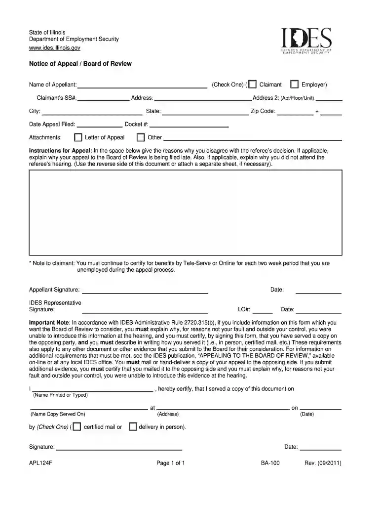 unemployment appeal form Preview on Page 1