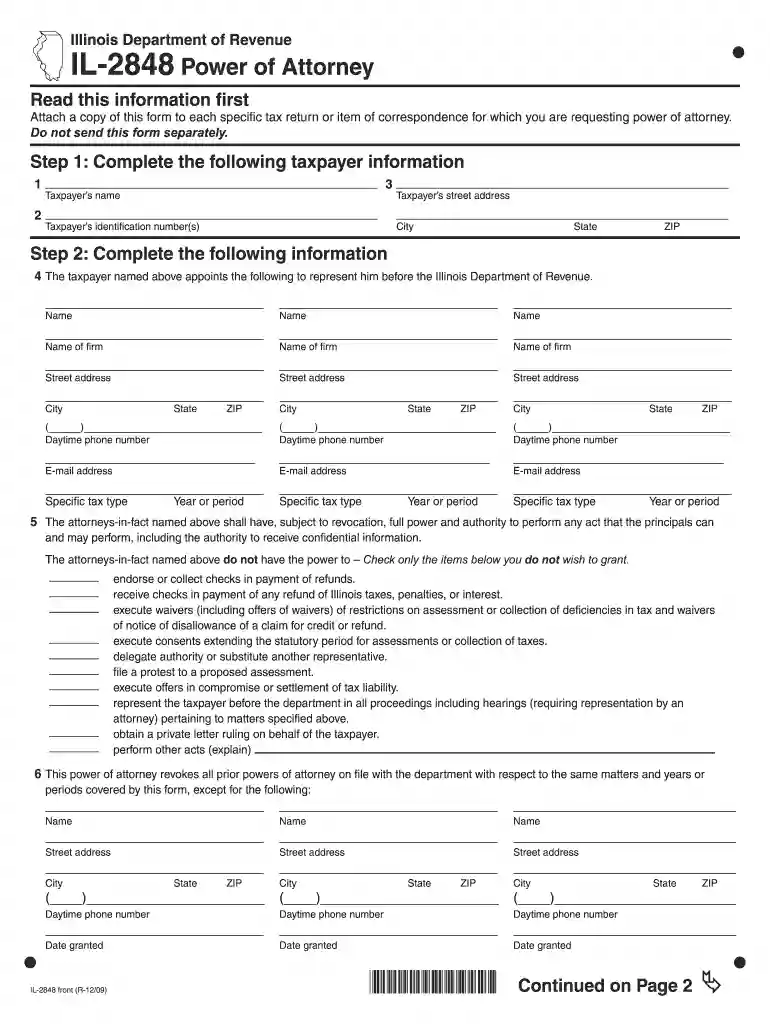 il 2848 2009 form Preview on Page 1