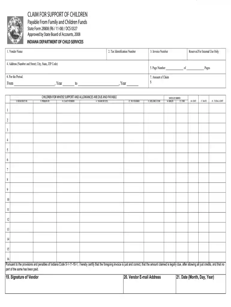 state of indiana form 28808 2008 Preview on Page 1