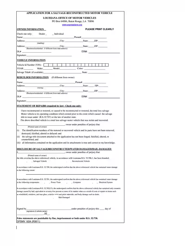 how to get a salvage title in louisiana Preview on Page 1