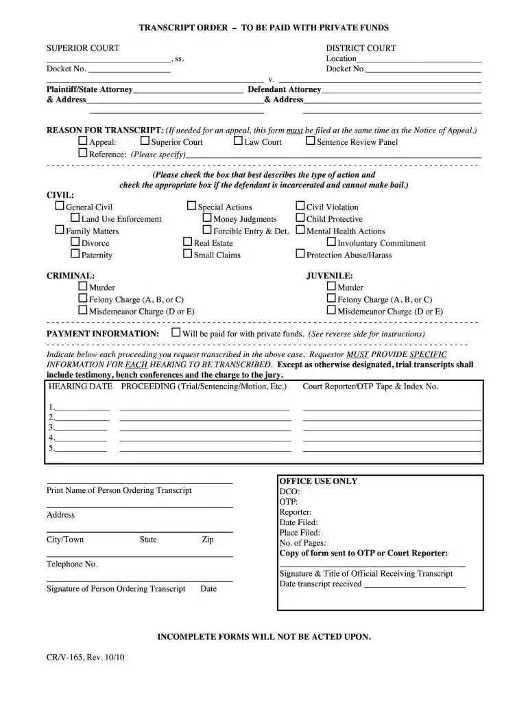 crv form Preview on Page 1