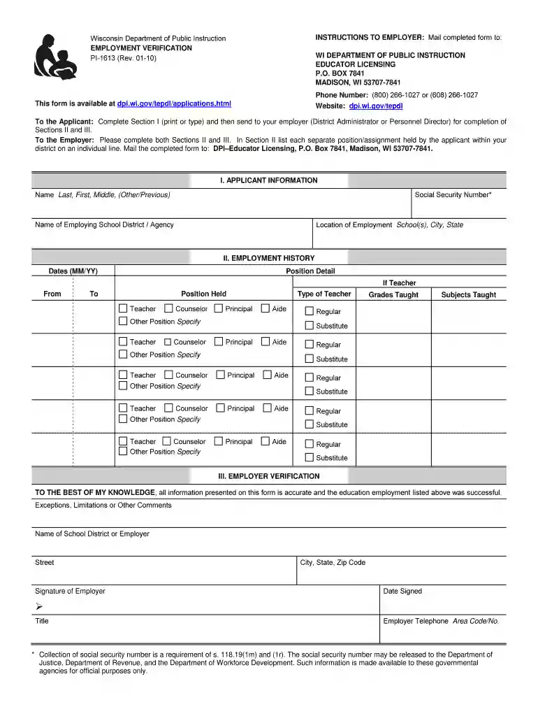 pi 1613 2010 form Preview on Page 1