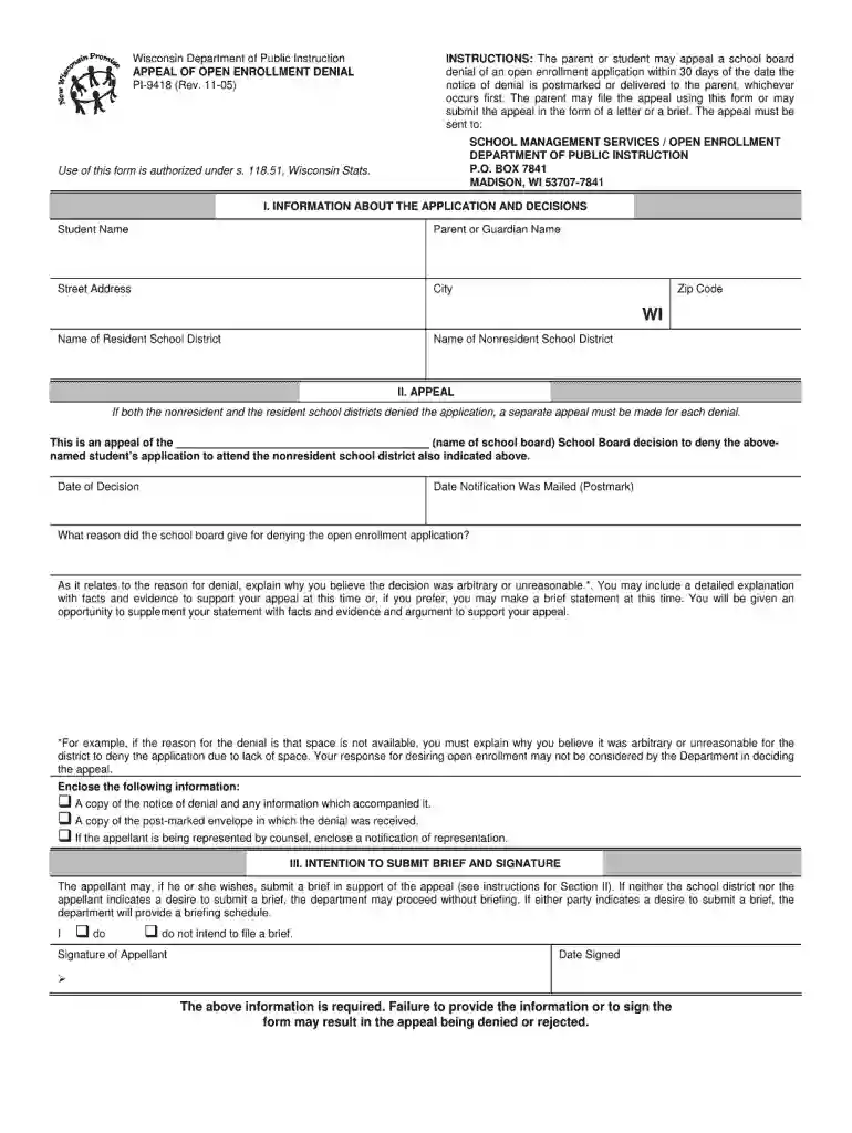 dpi form 9418 2005 Preview on Page 1