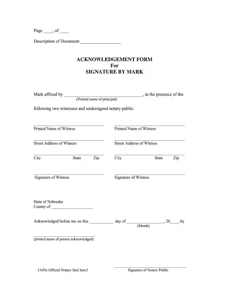 blank notary form Preview on Page 1