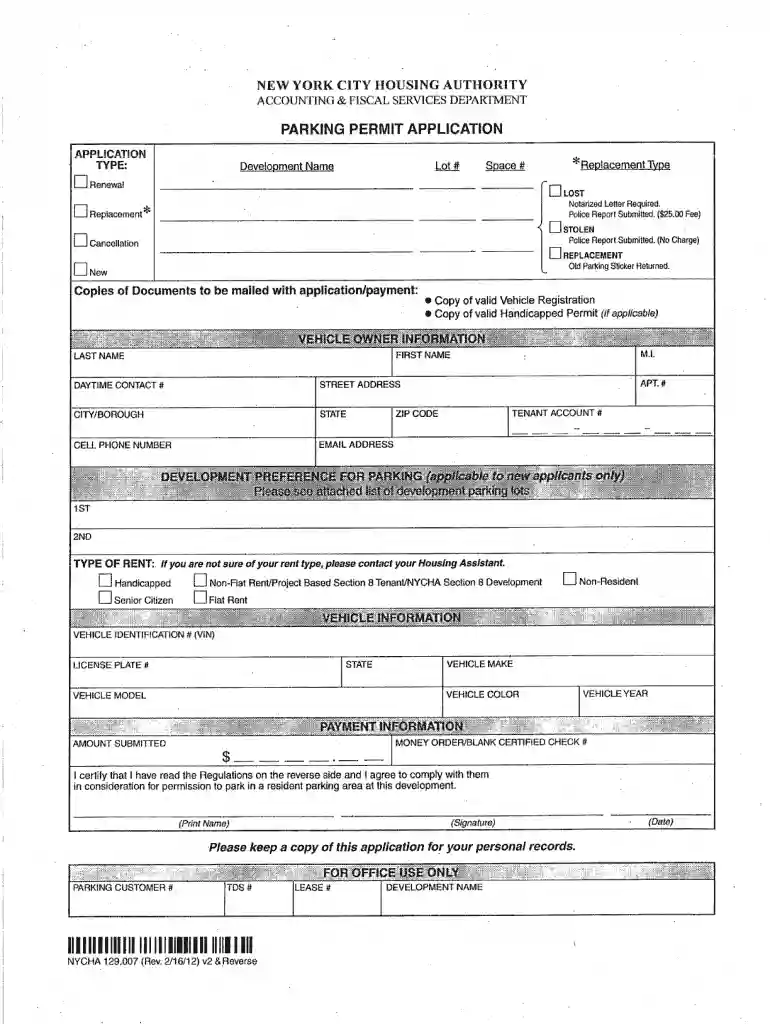 nycha parking Preview on Page 1
