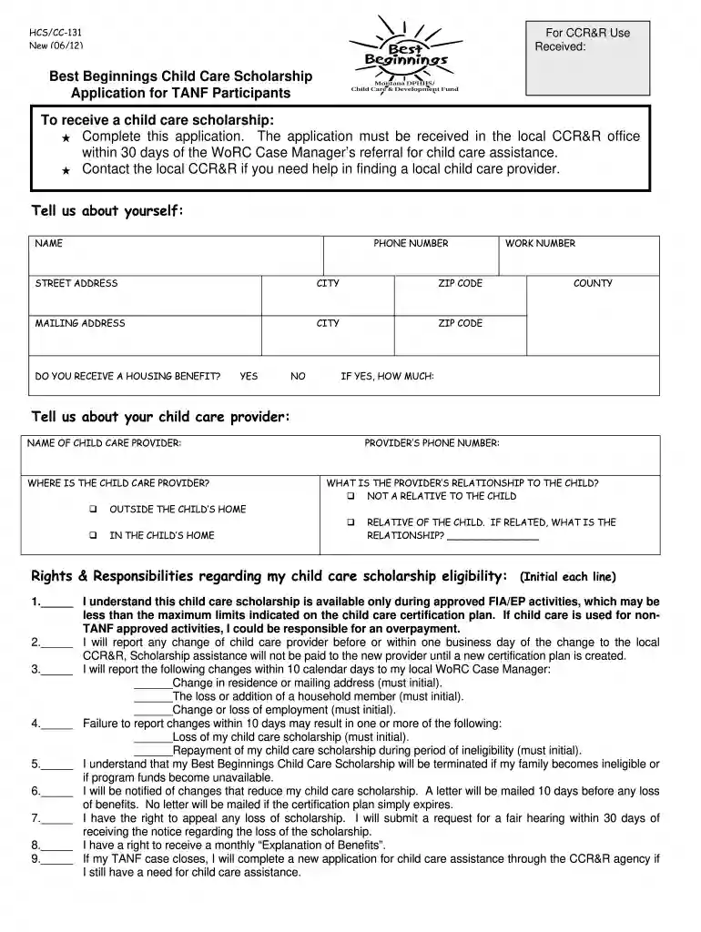 tanf application Preview on Page 1