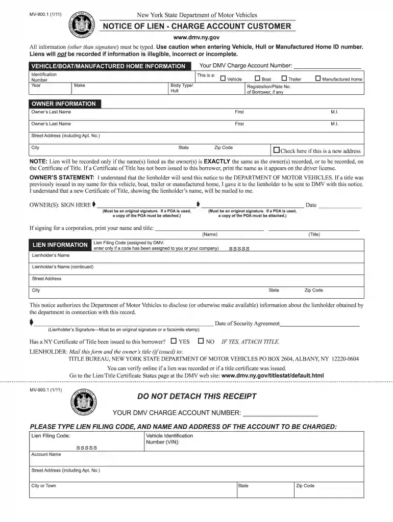 ny mv9001 2011 form Preview on Page 1