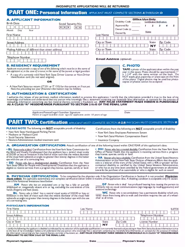 nys access pass application Preview on Page 1