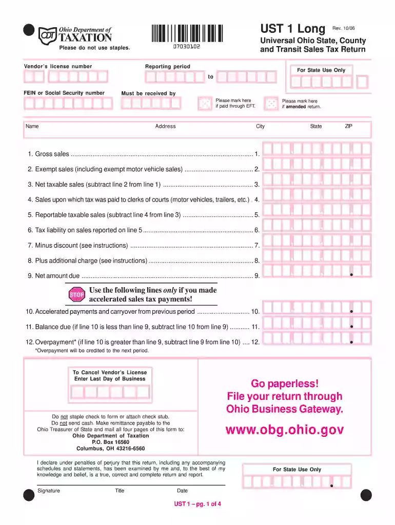 ohio ust sales tax Preview on Page 1