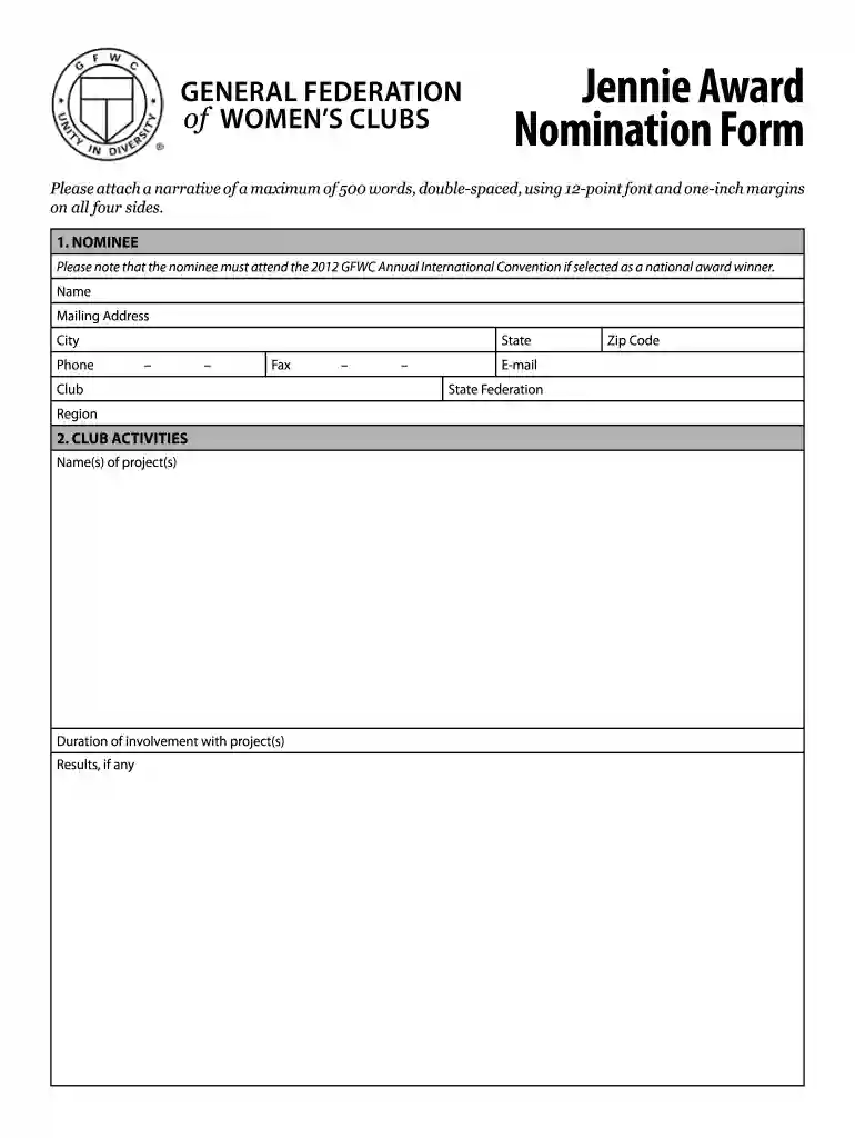 gfwc jennie award Preview on Page 1