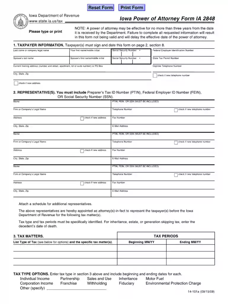 form 2848 Preview on Page 1