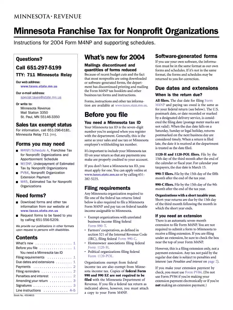 m4np 2004 form Preview on Page 1