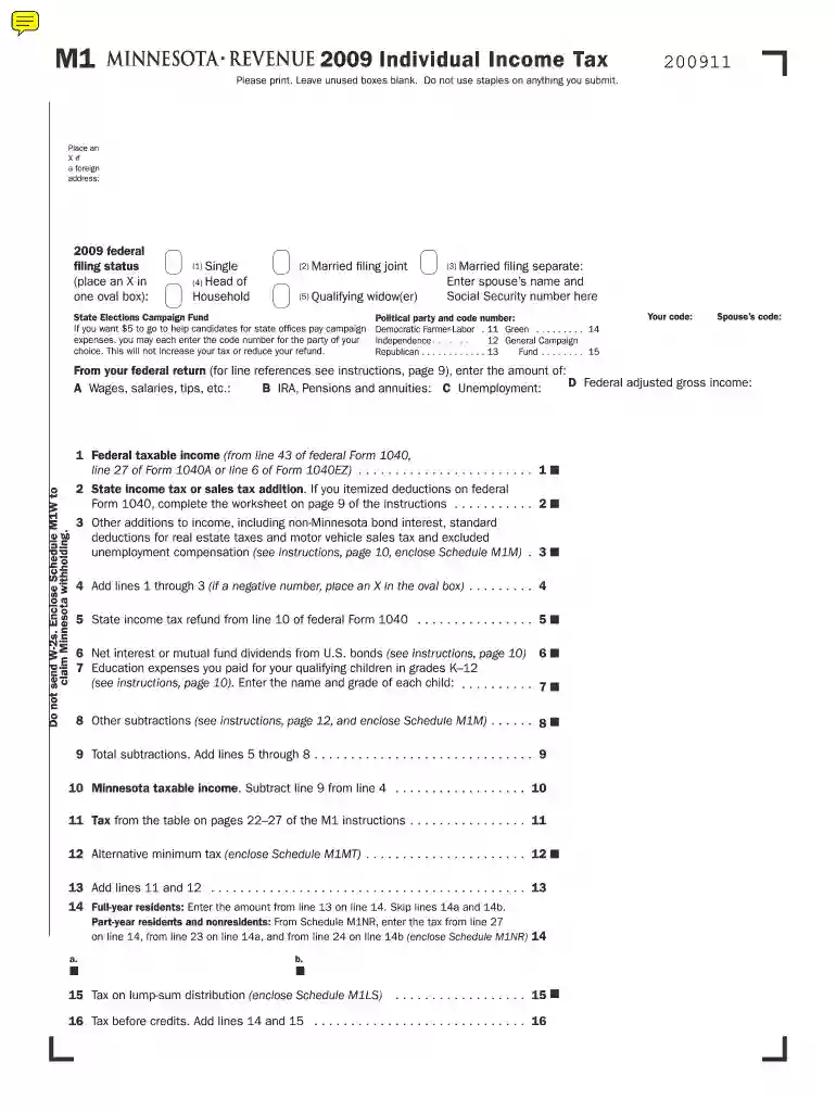 form m1 instructions Preview on Page 1