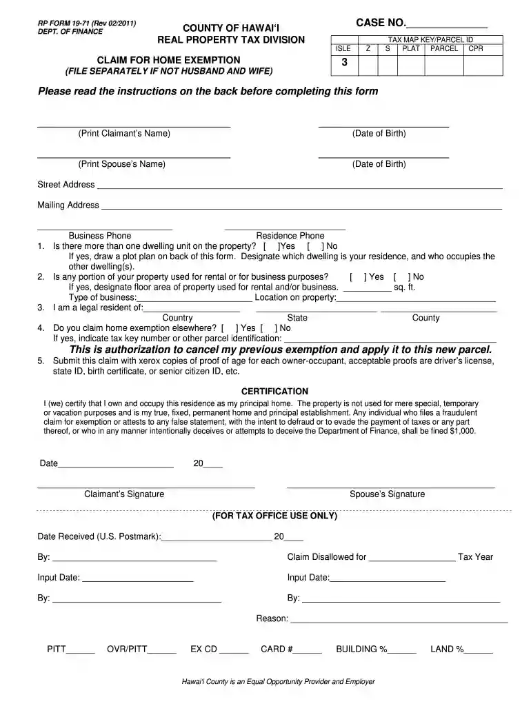 rp form 19 71 Preview on Page 1