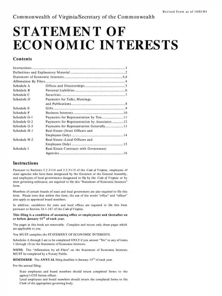 statement of economic interest virginia Preview on Page 1