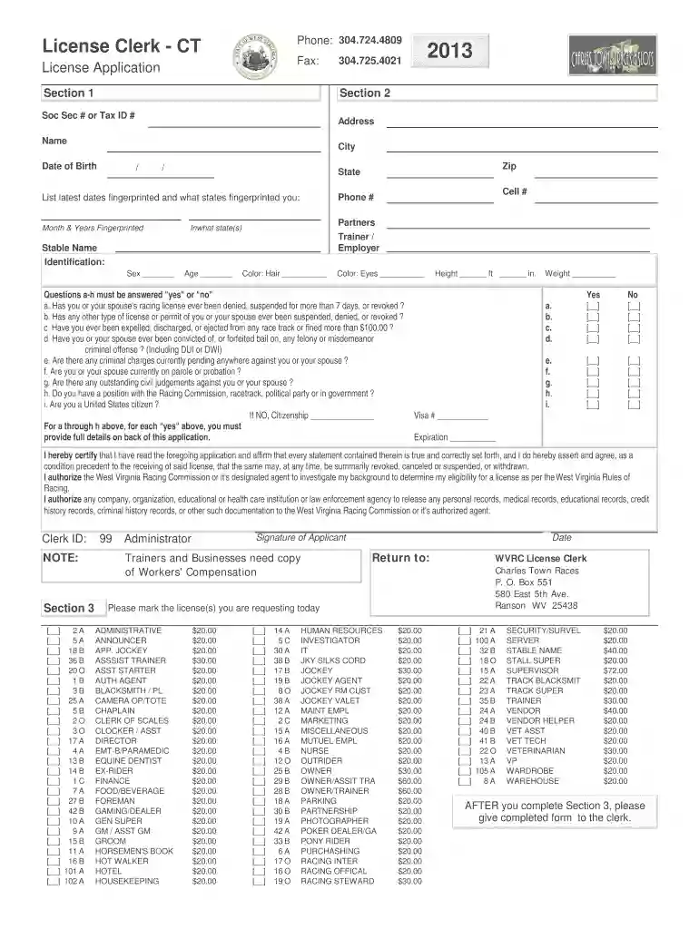 west virginia horse racing Preview on Page 1