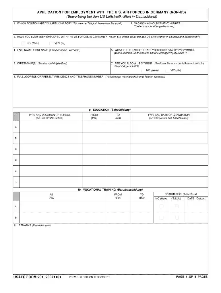 usafe form 333a Preview on Page 1