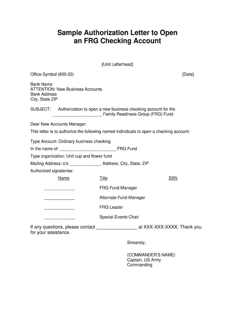 authorised signatory letter format for bank in word Preview on Page 1