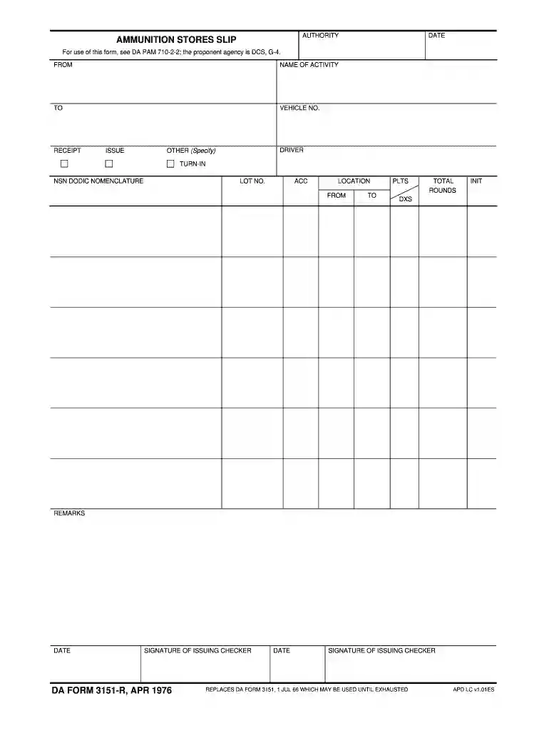 da form 3151 Preview on Page 1