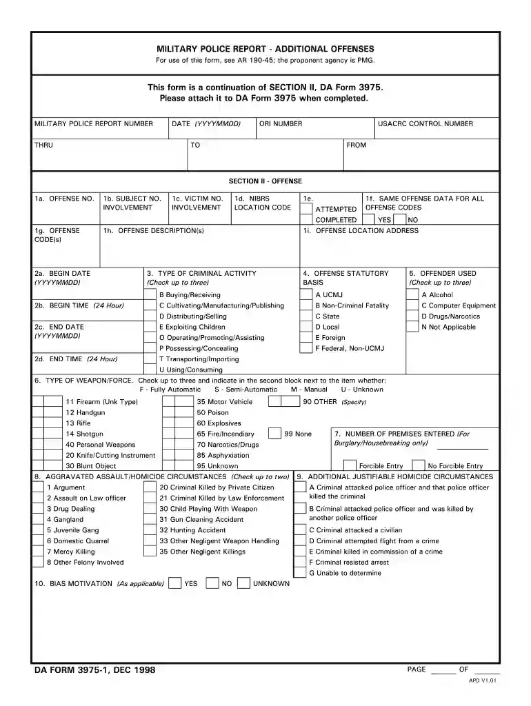 da form 3975 Preview on Page 1