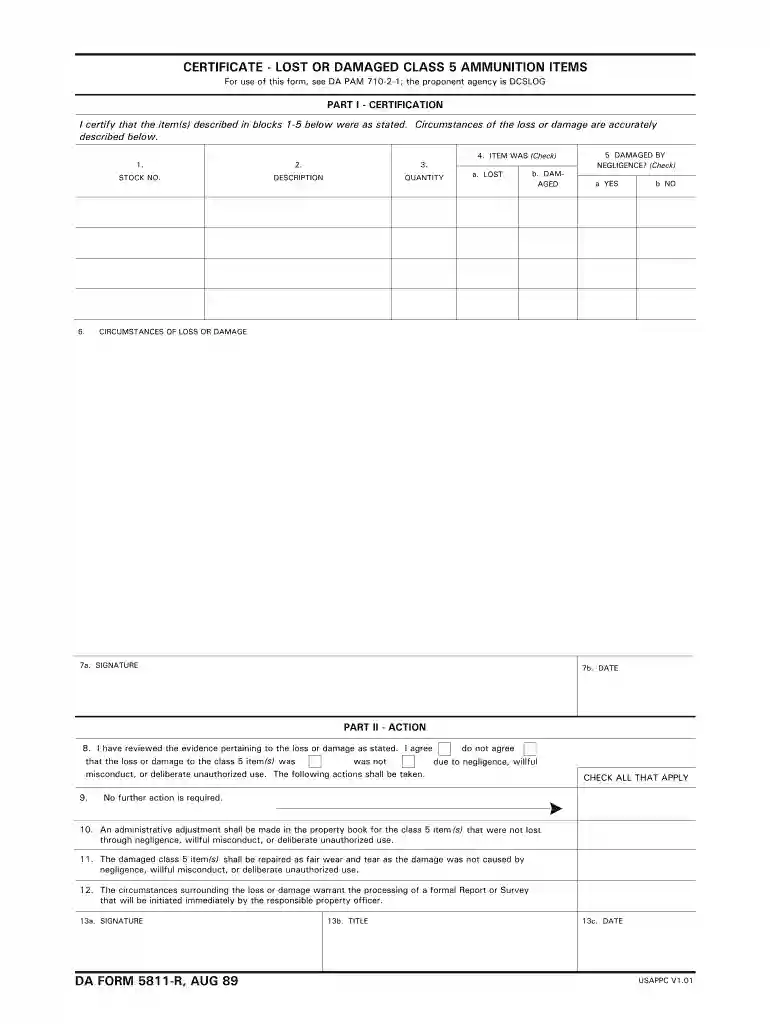 da form 5811 is used to document Preview on Page 1