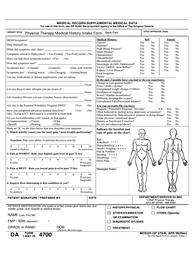 physical therapy forms template Preview on Page 1