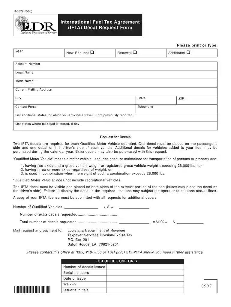 ifta decal order form Preview on Page 1