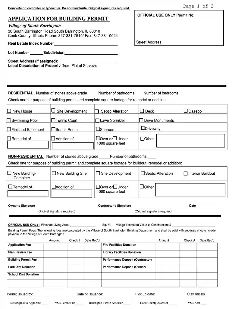 south barrington building department Preview on Page 1
