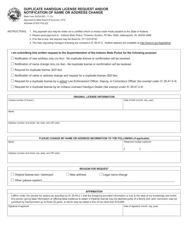 indiana state police handgun licensing portal Preview on Page 1
