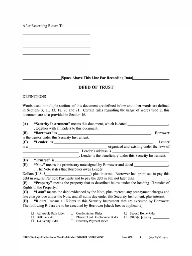 oregon trust deed Preview on Page 1