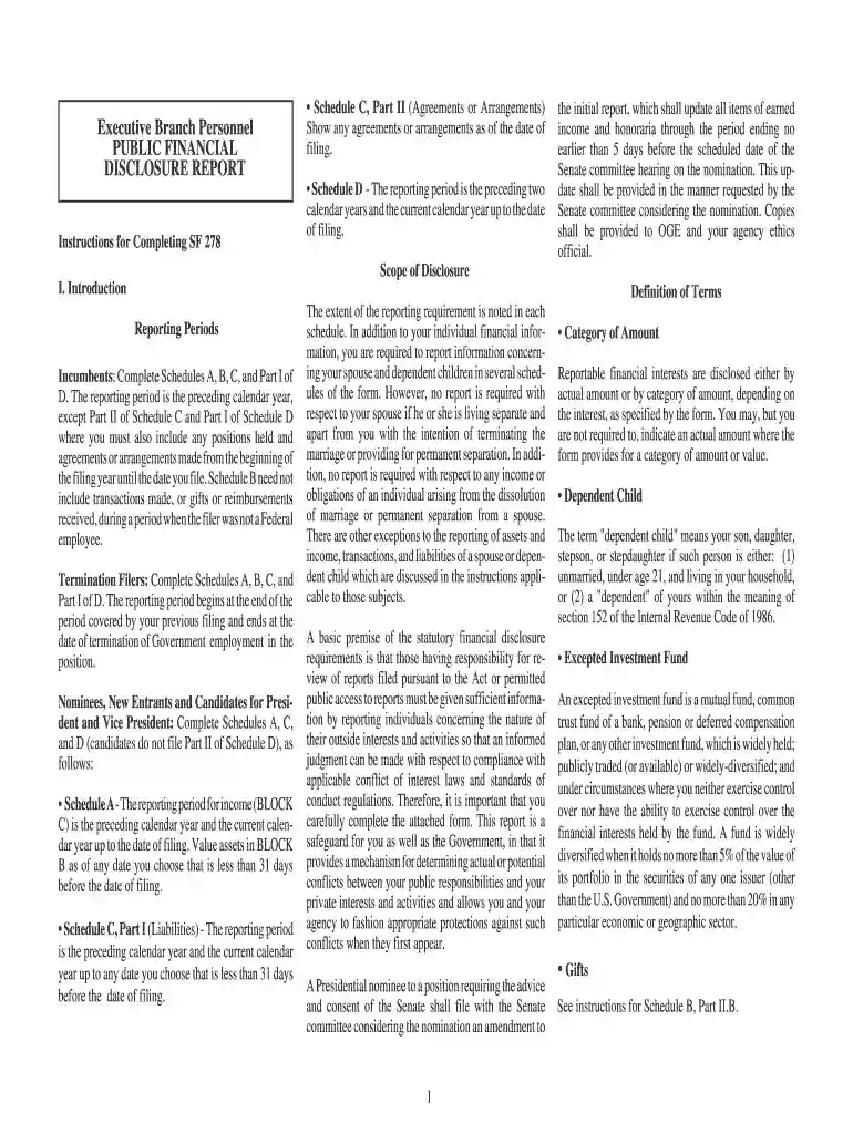 sf 278 public financial disclosure Preview on Page 1