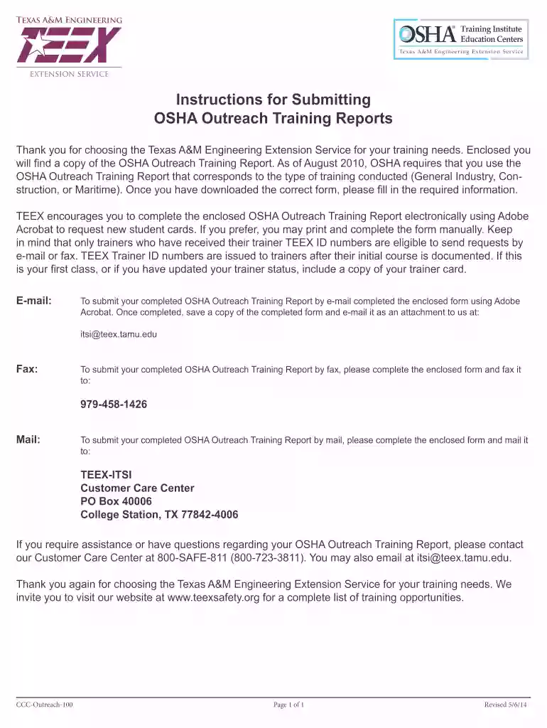 Outreach training program report maritime fillable form Preview on Page 1