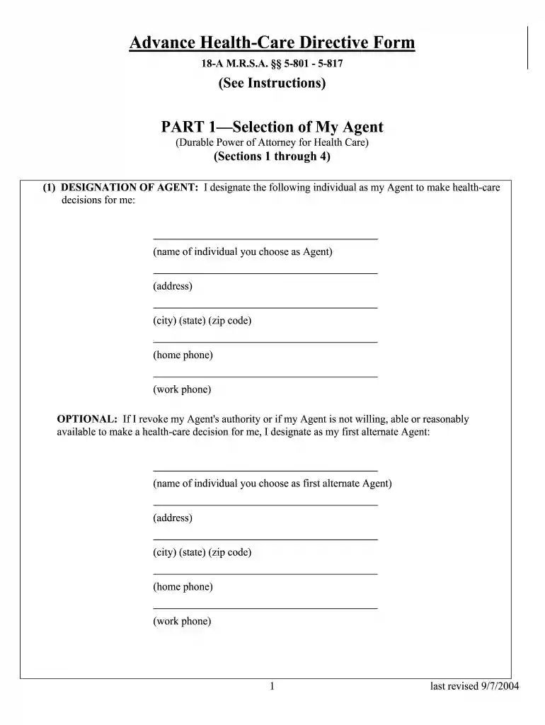 advanced directive form california Preview on Page 1