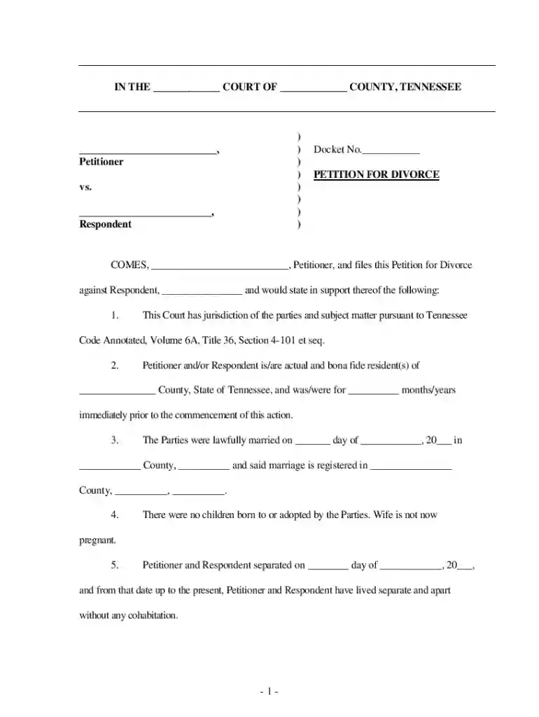 petition for contempt form tennessee Preview on Page 1