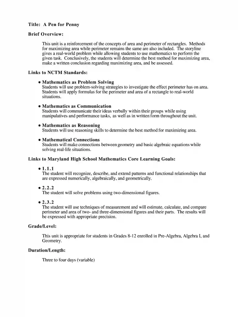 pen penny form template Preview on Page 1