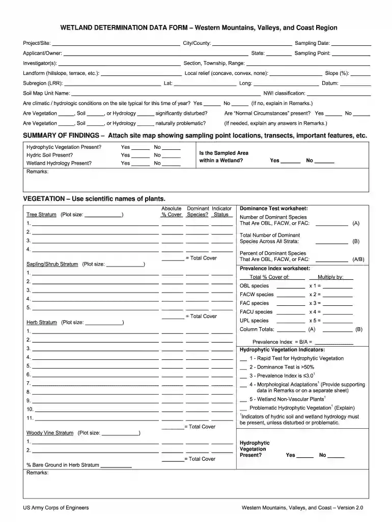 wetland form Preview on Page 1