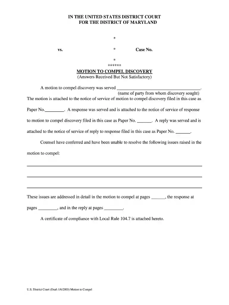 motion for discovery template Preview on Page 1