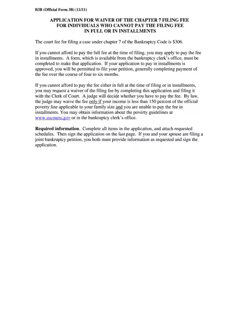 waiver filing fee Preview on Page 1