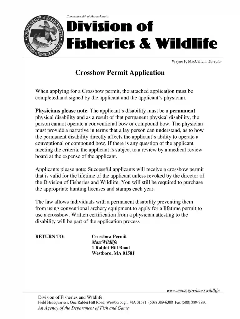 crossbow permit application Preview on Page 1