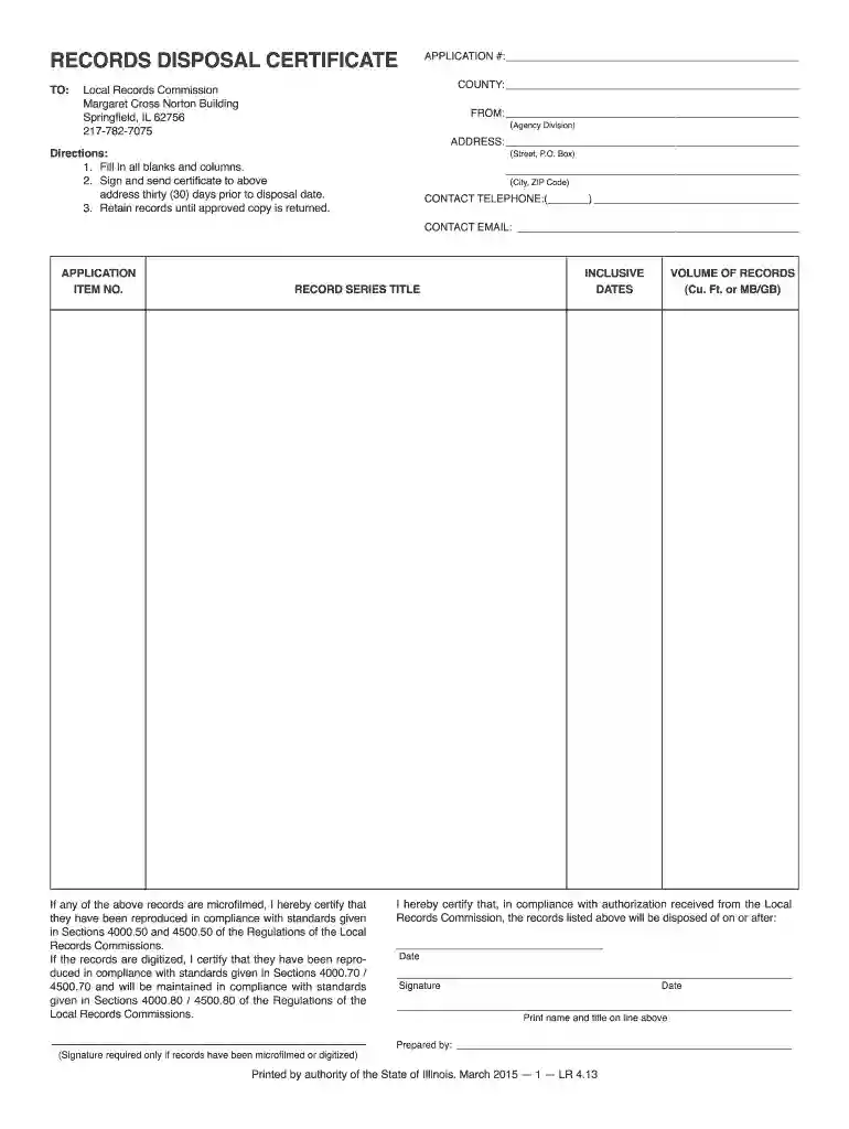 certificate of disposal Preview on Page 1