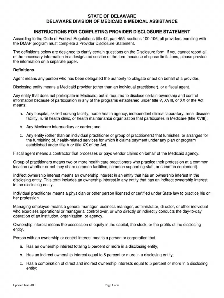 disclosure form medicaid Preview on Page 1