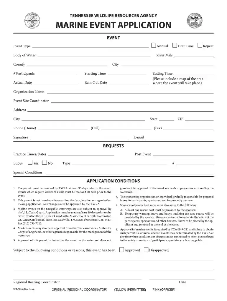 twra boat registration 111 Preview on Page 1
