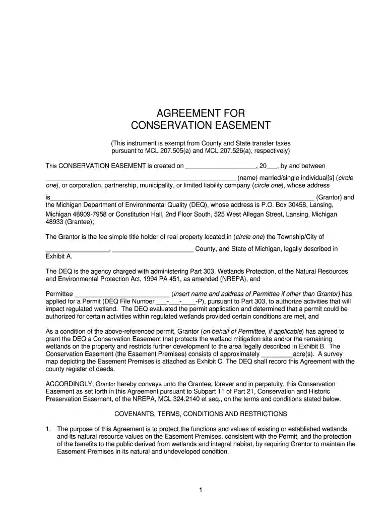 conservation easement michigan Preview on Page 1