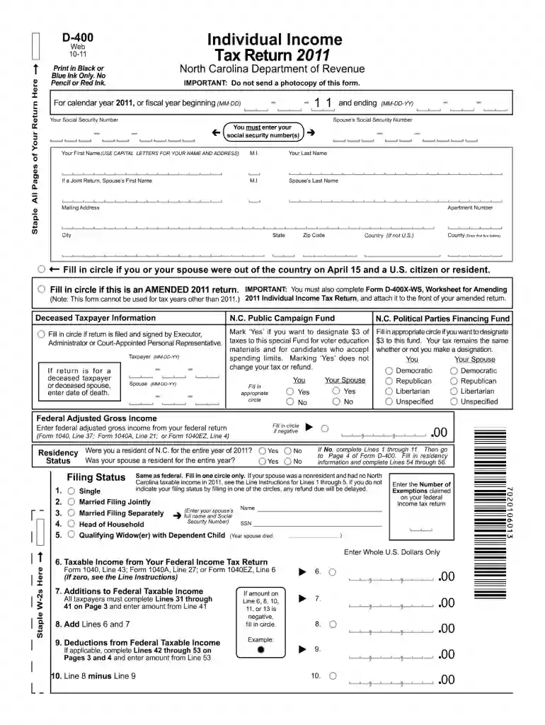 d400 form Preview on Page 1