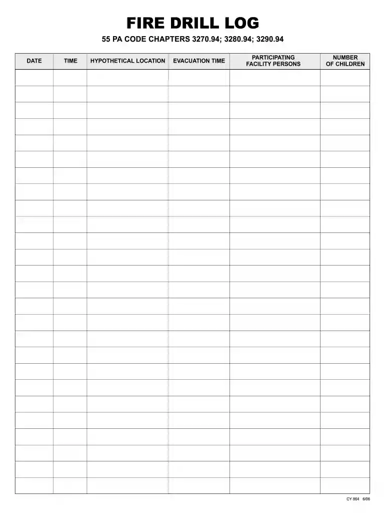 printable fire drill form template Preview on Page 1