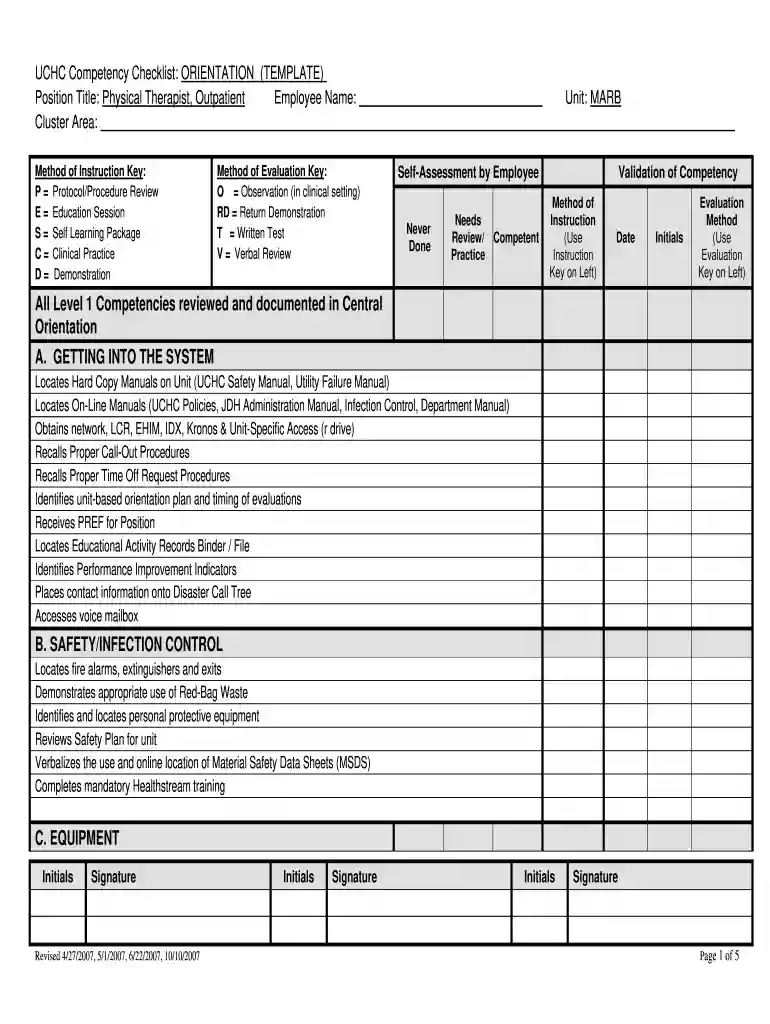 competency forms Preview on Page 1